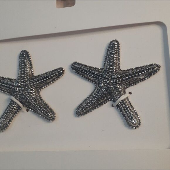 Nwt Zara Silvertone Statement Starfish Earrings - Picture 7 of 10